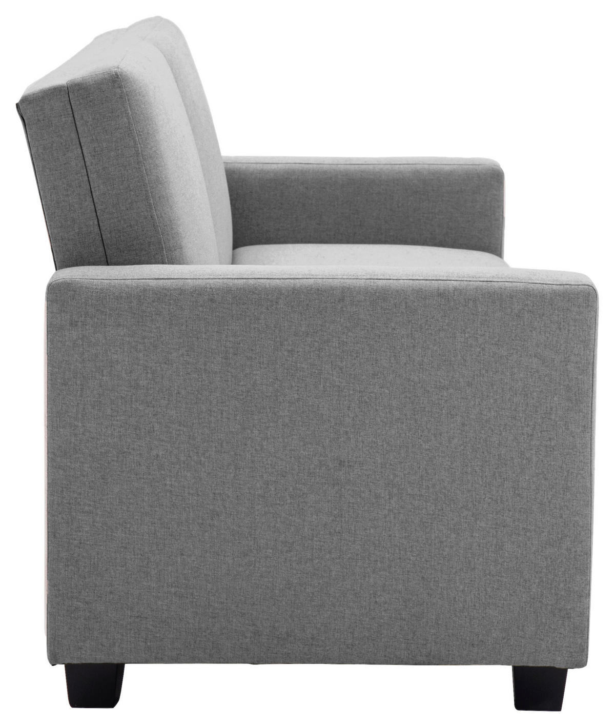 ZOFA S POSTELJNO FUNKCIJO,  siva tekstil  - črna/siva, Basics, umetna masa/tekstil (192/76/85cm) - P & B