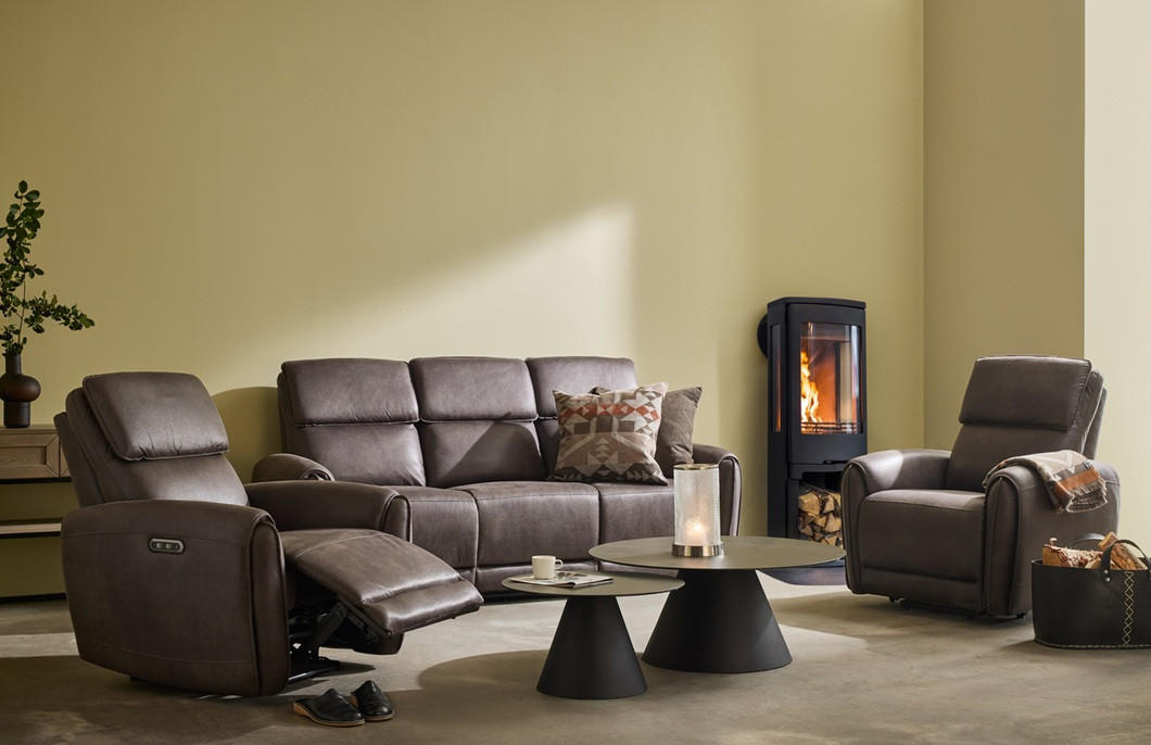 RELAXFÅTÖLJ i trä, metall, textil brun  - brun, Klassisk, metall/trä (99/91/102cm) - Best Price