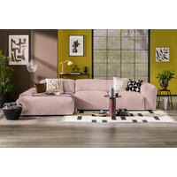 ECKSOFA HANNAH Rosa Cord  - Schwarz/Rosa, Design, Kunststoff/Textil (170/343cm) - MID.YOU
