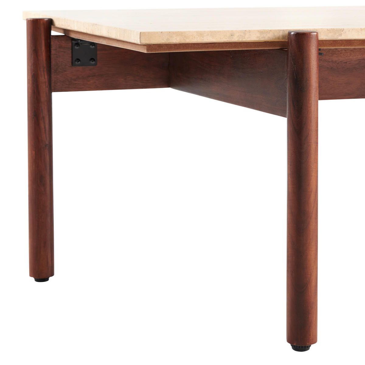 COUCHTISCH in Holz, Stein  - Walnussfarben/Naturfarben, Design, Holz/Stein (100/40/65cm) - Livetastic
