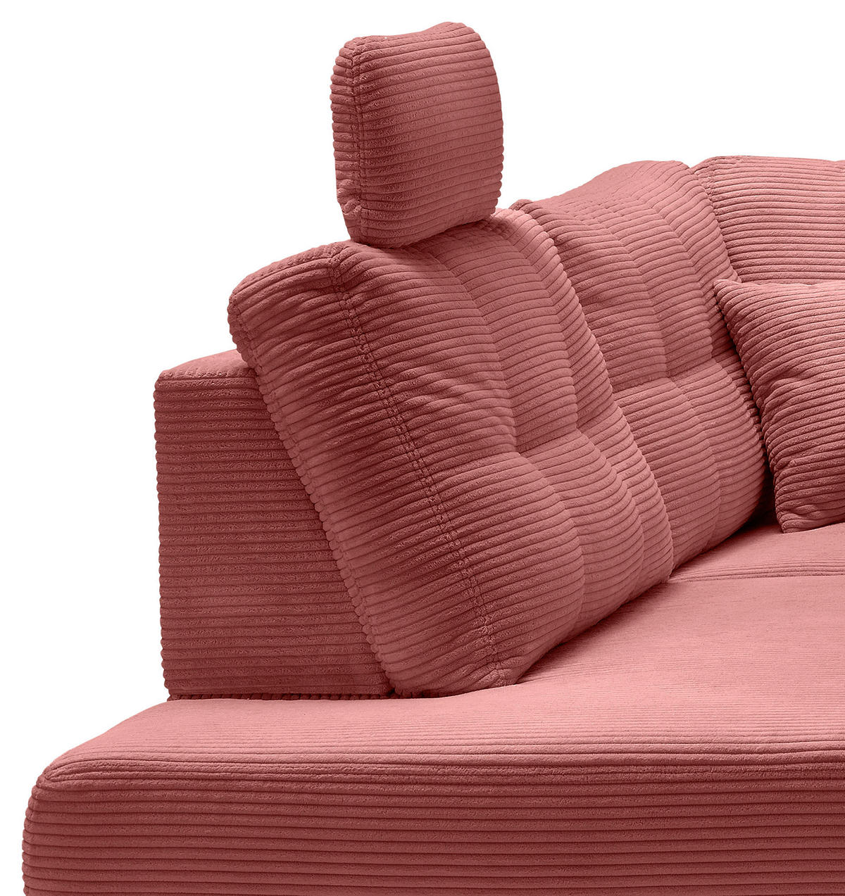 ECKSOFA in Cord Koralle  - Koralle/Naturfarben, Modern, Holz/Textil (206/274cm) - Livetastic