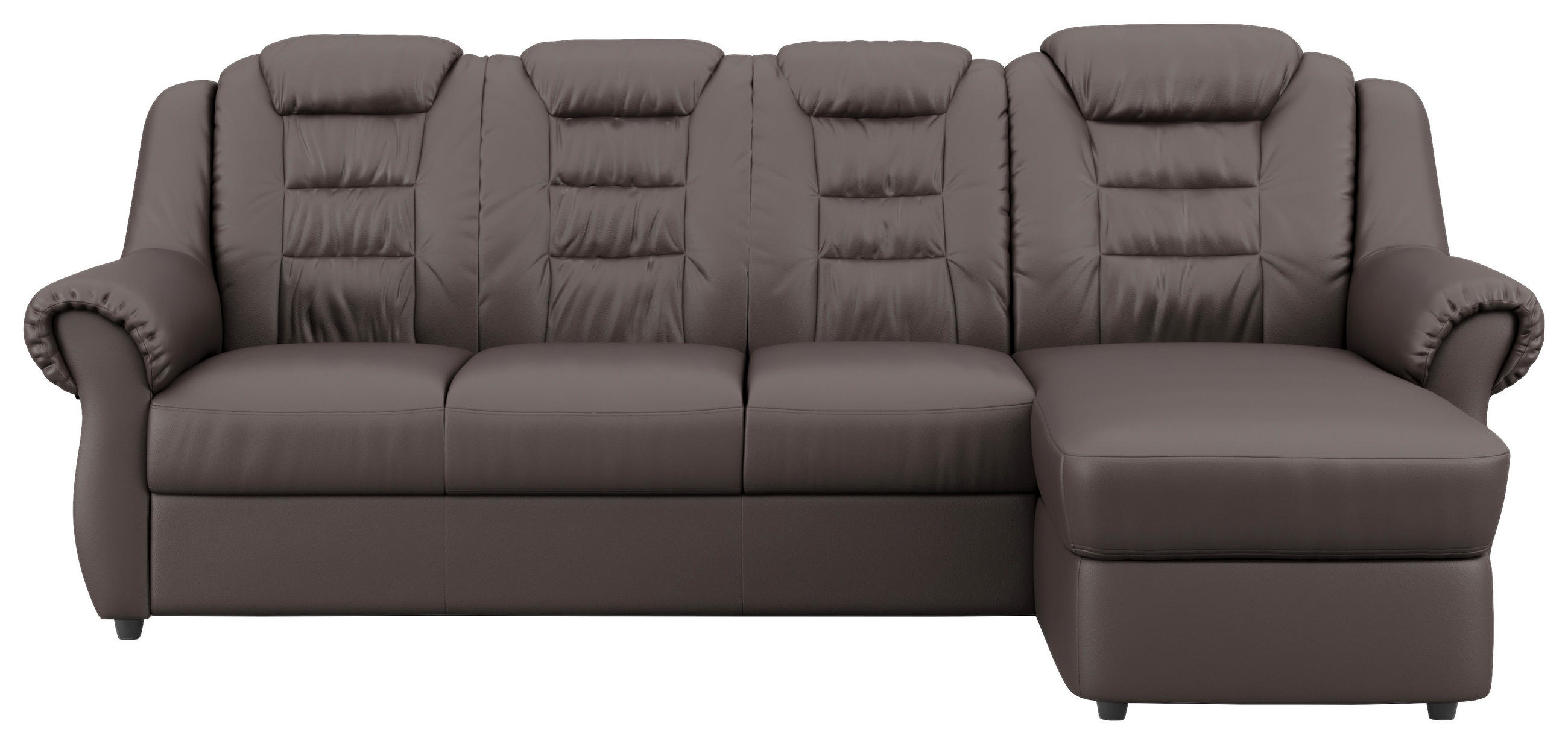 ECKSOFA in Lederlook Braun - Schwarz/Braun, Konventionell, Kunststoff/Textil (262/165cm) - Livetastic