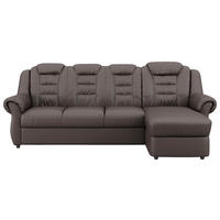ECKSOFA in Lederlook Braun  - Schwarz/Braun, Konventionell, Kunststoff/Textil (262/165cm) - Livetastic