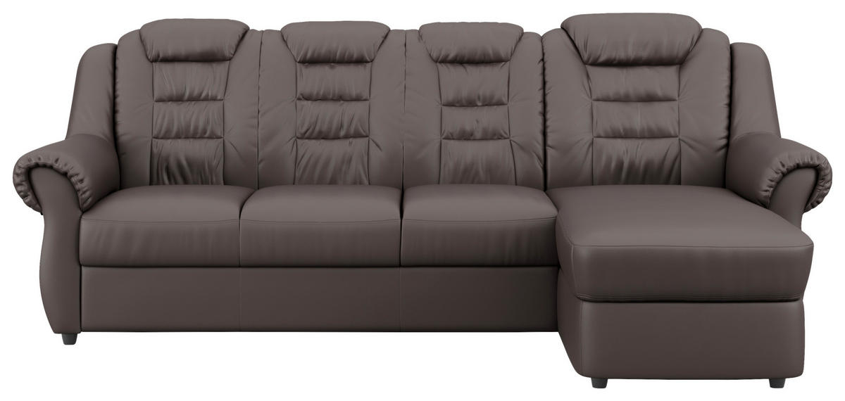 ECKSOFA in Lederlook Braun  - Schwarz/Braun, Konventionell, Kunststoff/Textil (262/165cm) - Livetastic