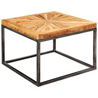 COUCHTISCH Mangoholz massiv 55/55/40 cm quadratisch Naturfarben  - Schwarz/Naturfarben, LIFESTYLE, Holz/Metall (55/55/40cm) - MID.YOU