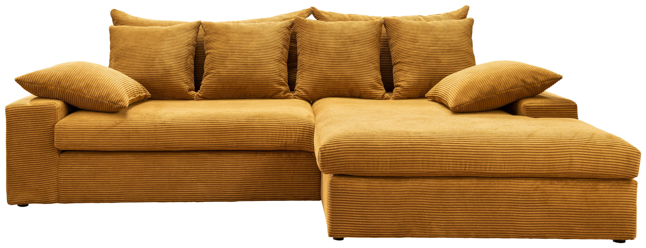ECKSOFA Goldfarben Cord  - Goldfarben/Schwarz, MODERN, Kunststoff/Textil (278/200cm) - Livetastic