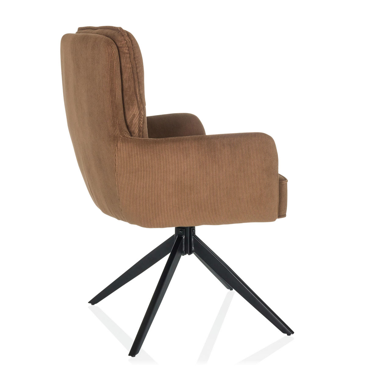 ARMLEHNSTUHL  in Cord  - Schwarz/Braun, MODERN, Textil/Metall (58/94/60cm) - MID.YOU