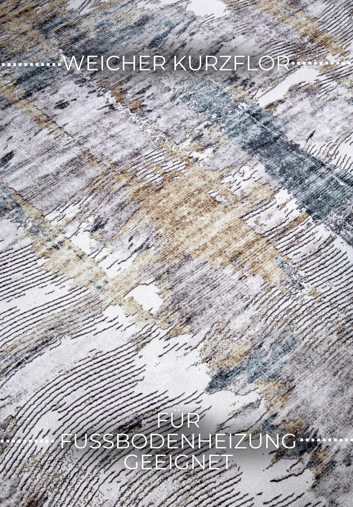 FLACHWEBETEPPICH 200/290 cm Imagination Blau, Goldfarben  - Blau/Goldfarben, Design, Kunststoff (200/290cm)