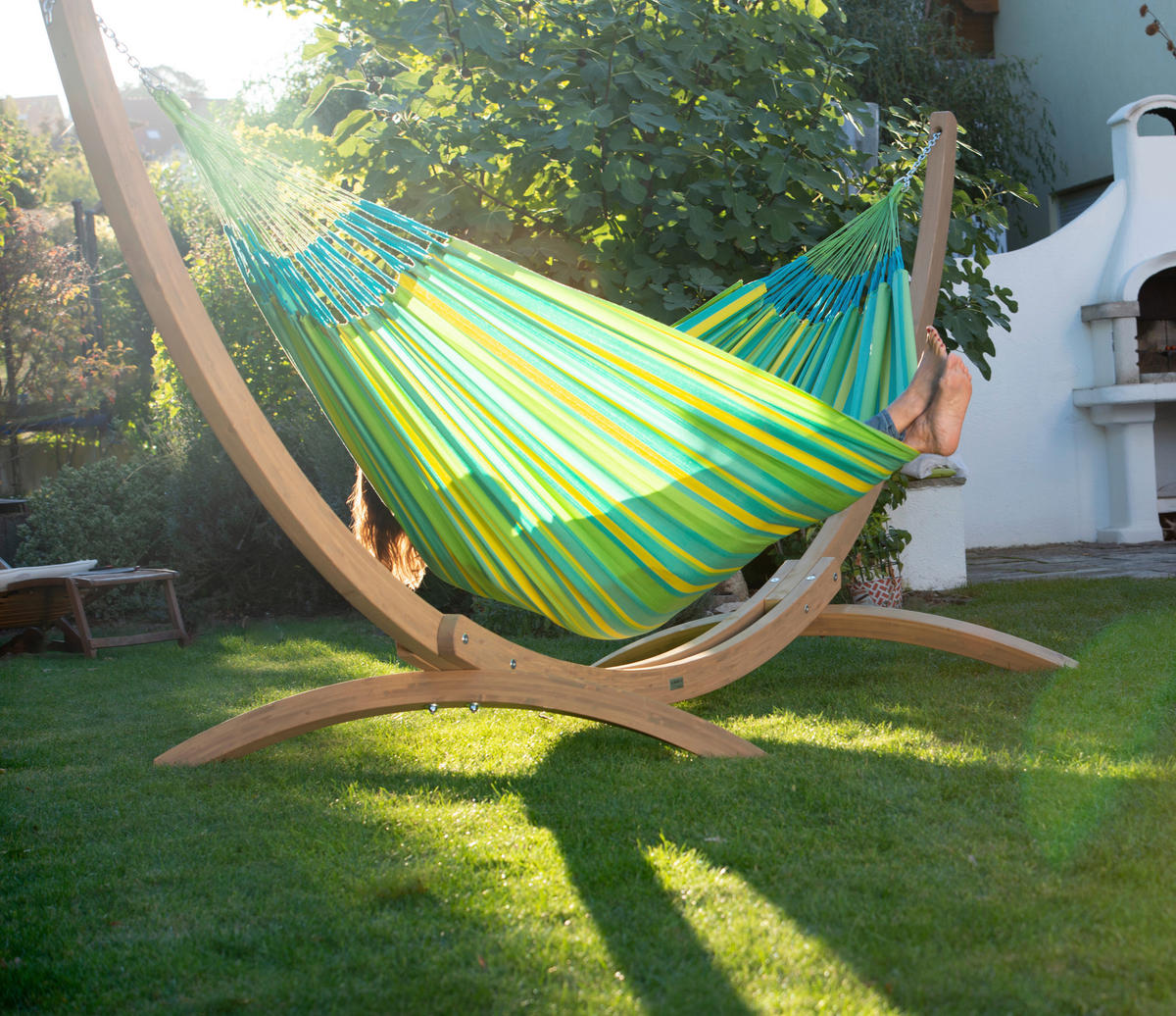 HÄNGEMATTE double outdoor  - Türkis/Gelb, KONVENTIONELL, Textil (160/350cm) - La Siesta