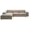 ECKSOFA 9125 Taupe Cord  - Taupe/Schwarz, Design, Kunststoff/Textil (189/300cm) - Pure Home Lifestyle