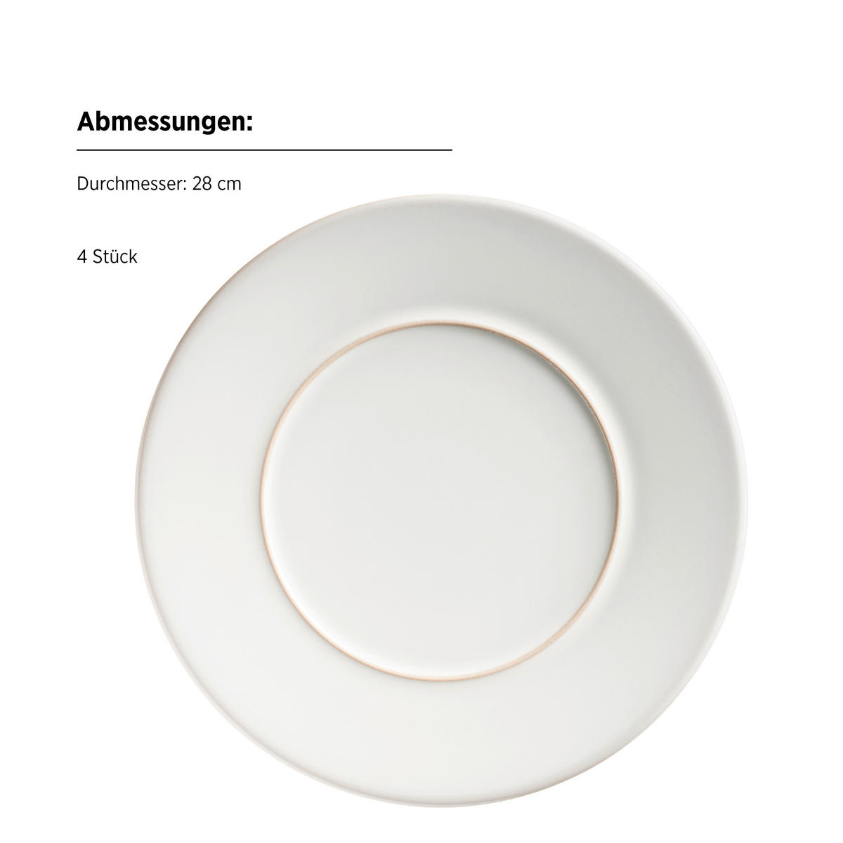 TELLERSET Unico 4-teilig  - Weiß, Basics, Keramik - Mäser