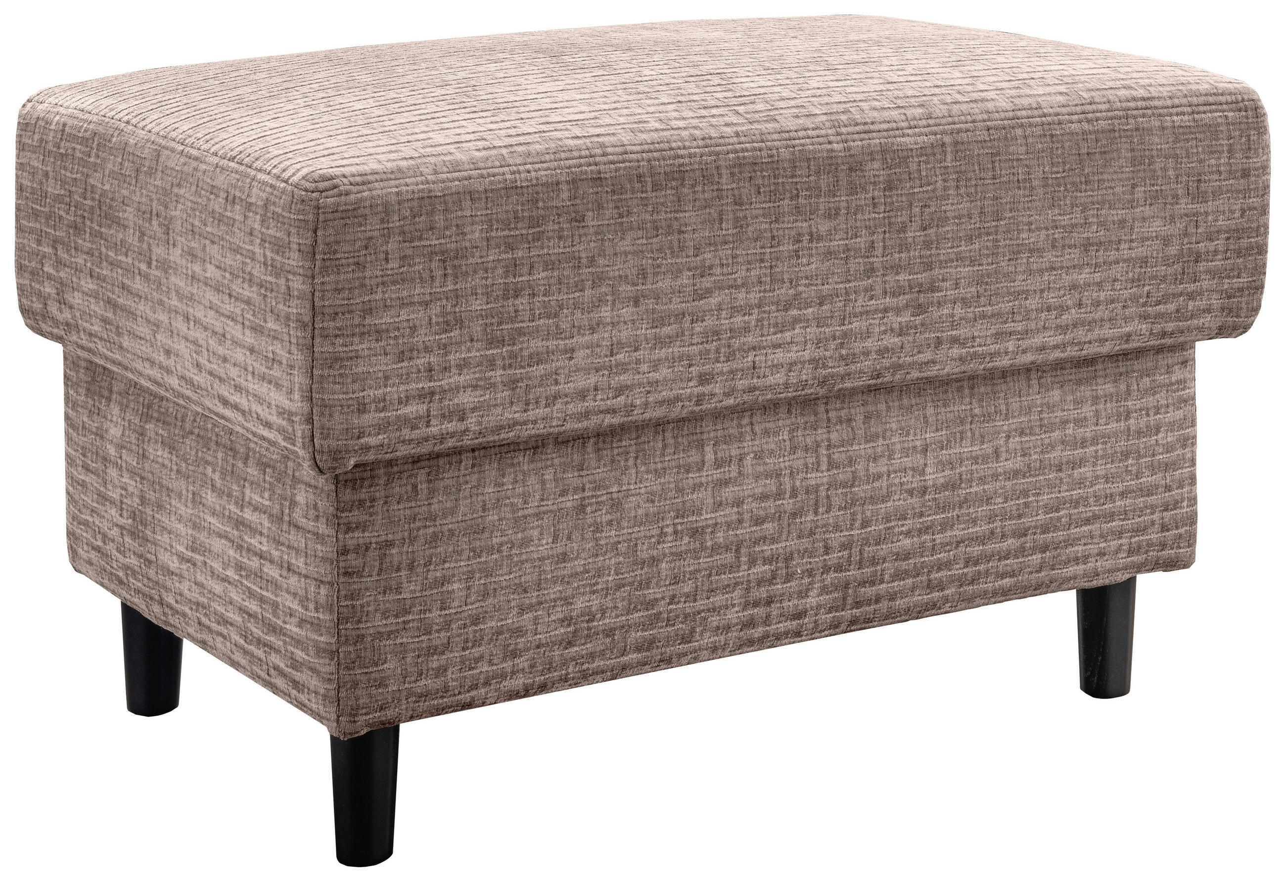 HOCKER Mikrofaser Beige  - Beige/Schwarz, MODERN, Holz/Textil (76/46/55cm) - Livetastic