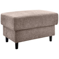 HOCKER Mikrofaser Beige  - Beige/Schwarz, MODERN, Holz/Textil (76/46/55cm) - Livetastic