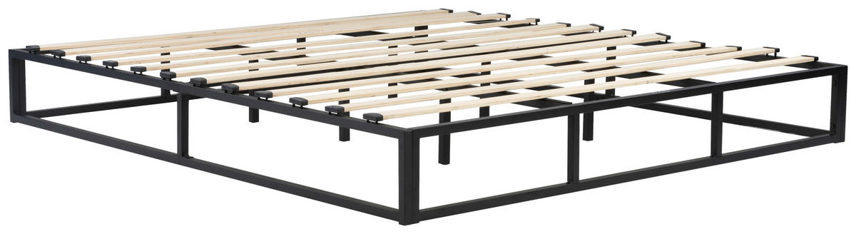 METALLBETT 180/200 cm,  in Naturfarben, Schwarz  - Schwarz/Naturfarben, Basics, Holz/Metall (180/200cm) - Boxxx