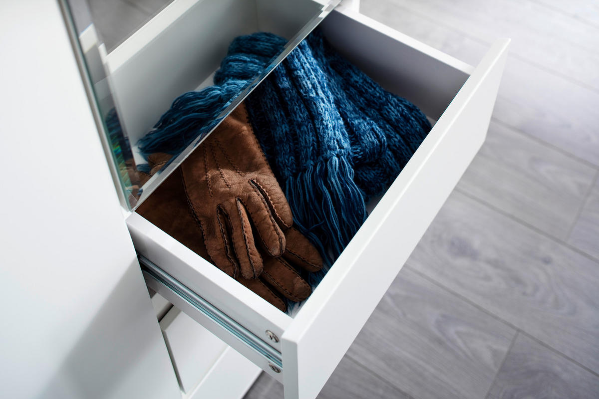 SCHUHSCHRANK 91/97/38 cm  - Weiss/Grau, Design, Holzwerkstoff (91/97/38cm) - Novel