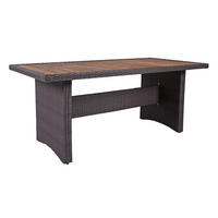 GARTENTISCH 180/90/75 cm Holz, Metall, Kunststoff rechteckig  - Schwarz, Basics, Holz/Kunststoff (180/90/75cm) - Gardenson