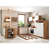 ECKKÜCHE 310/172 cm  in Weiß  - Wildeiche/Eichefarben, Design, Holzwerkstoff/Metall (310/172cm) - Respekta