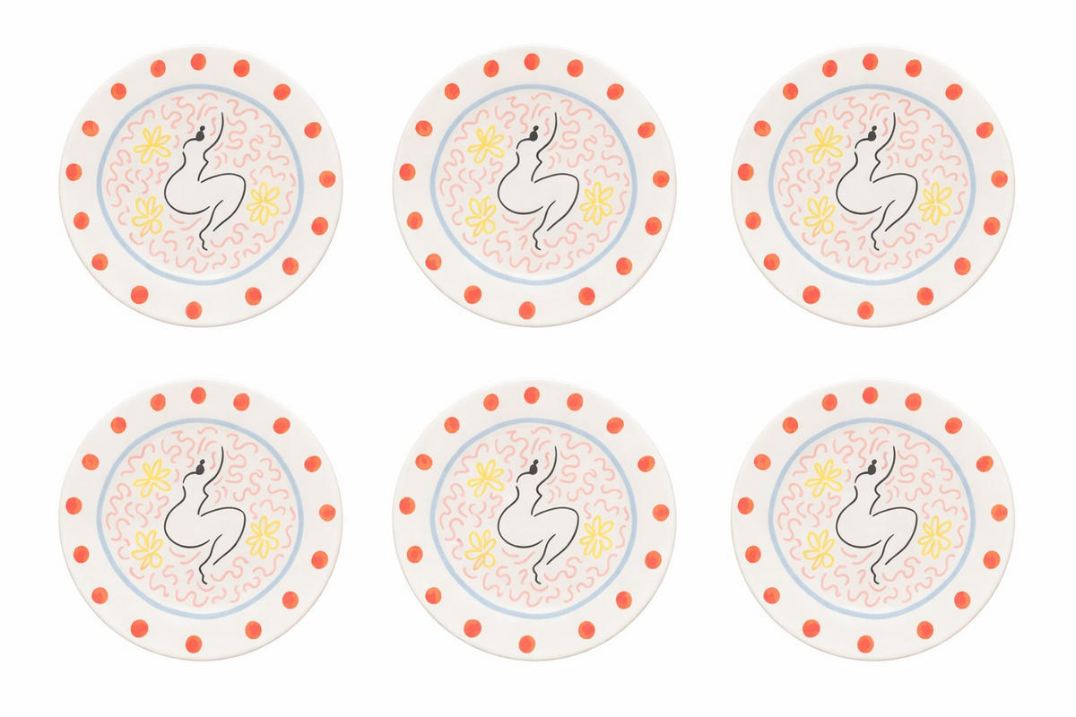 DESSERTTELLERSET Multicolor 6-teilig 22 cm SUMMER BLISS  - Multicolor, Basics, Keramik (22cm) - Costa Nova