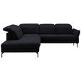 ECKSOFA  in Flachgewebe Graphitfarben  233/299-313 cm  - Schwarz/Graphitfarben, Design, Textil/Metall (233/299-313cm) - Dieter Knoll