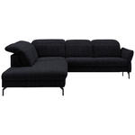 ECKSOFA  in Flachgewebe Graphitfarben  233/299-313 cm  - Schwarz/Graphitfarben, Design, Textil/Metall (233/299-313cm) - Dieter Knoll