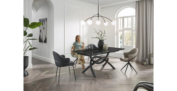 ARMLEHNSTUHL  in beflockt  - Blau/Anthrazit, Design, Textil (55/84/55cm) - Belluti