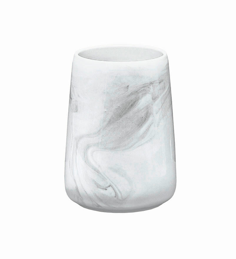 KUPATILSKA ČAŠA  siva, bela  keramika  - siva/bela, Osnovno, keramika (7,8/10,5cm) - Kleine Wolke