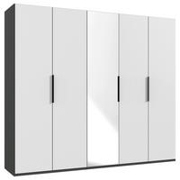 DREHTÜRENSCHRANK in Graphitfarben, Weiss  - Weiss/Schwarz, Konventionell, Holzwerkstoff/Metall (250/236/58cm) - Hom`in