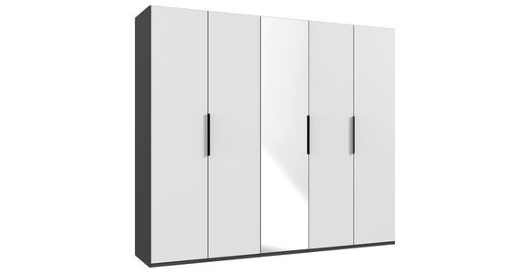 DREHTÜRENSCHRANK  in Graphitfarben, Weiß  - Schwarz/Graphitfarben, KONVENTIONELL, Holzwerkstoff/Metall (250/236/58cm) - Hom`in