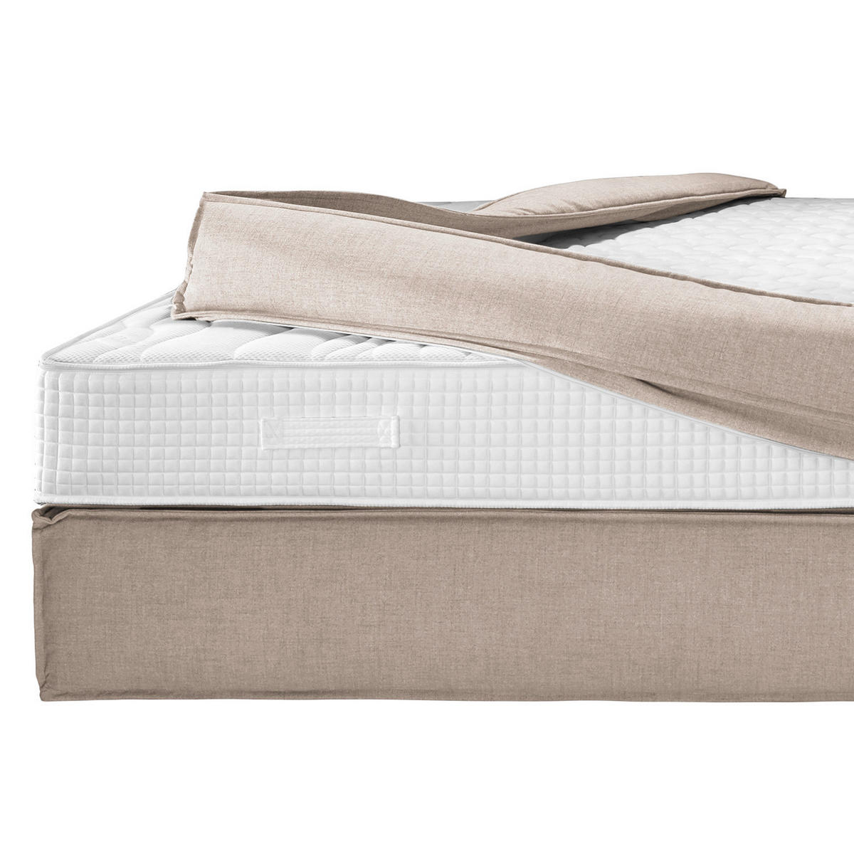 BOXSPRINGBETT 160/200 cm  in Beige  - Beige/Schwarz, Design, Textil (160/200cm) - home24