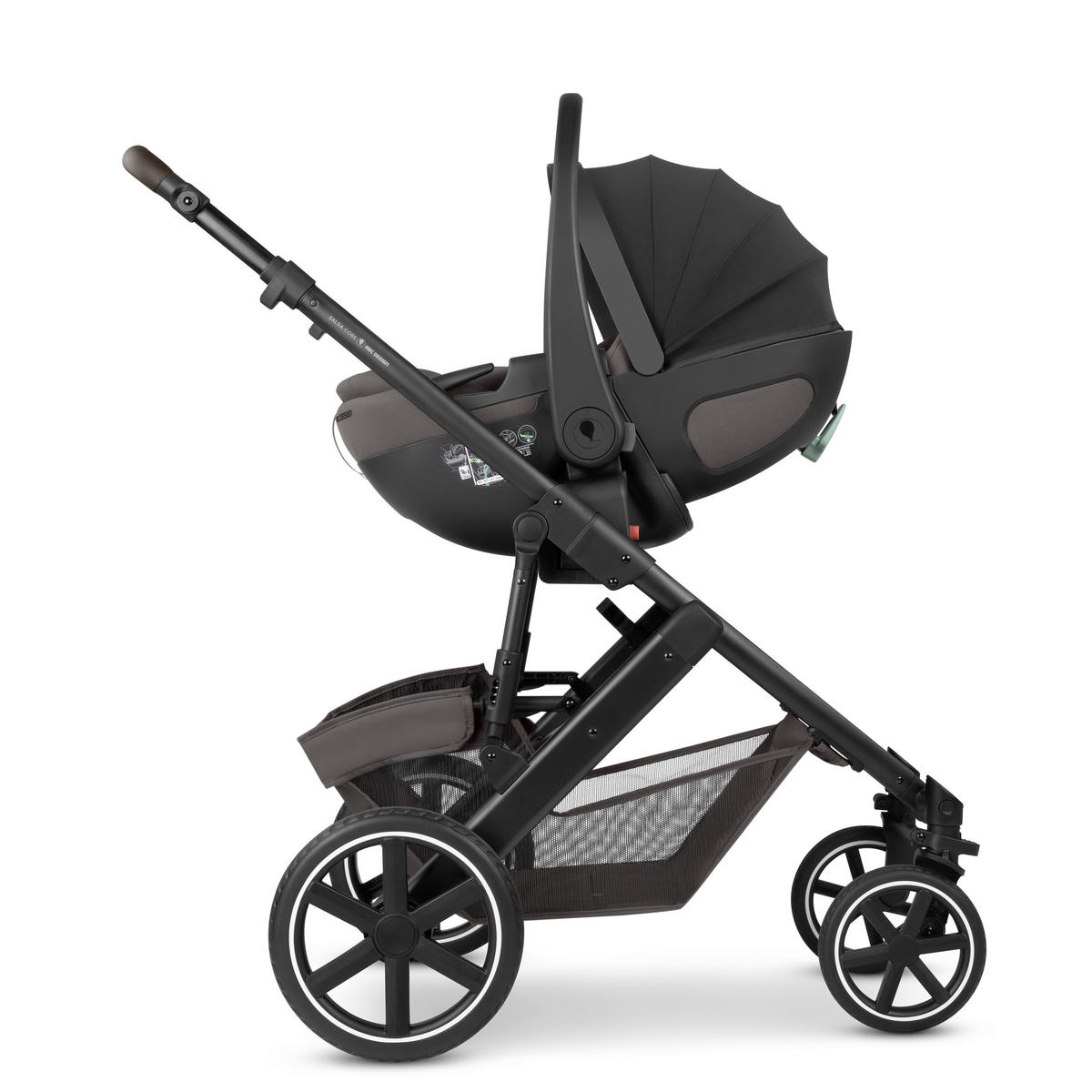 KINDERWAGENSET  Salsa Core All in One  Falcon  - Graubraun/Schwarz, Basics, Textil/Metall (63/123/97cm) - ABC Design