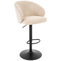 BARHOCKER in Metall, Textil Schwarz, Beige  - Beige/Schwarz, KONVENTIONELL, Textil/Metall (54/91-112/52cm) - MID.YOU