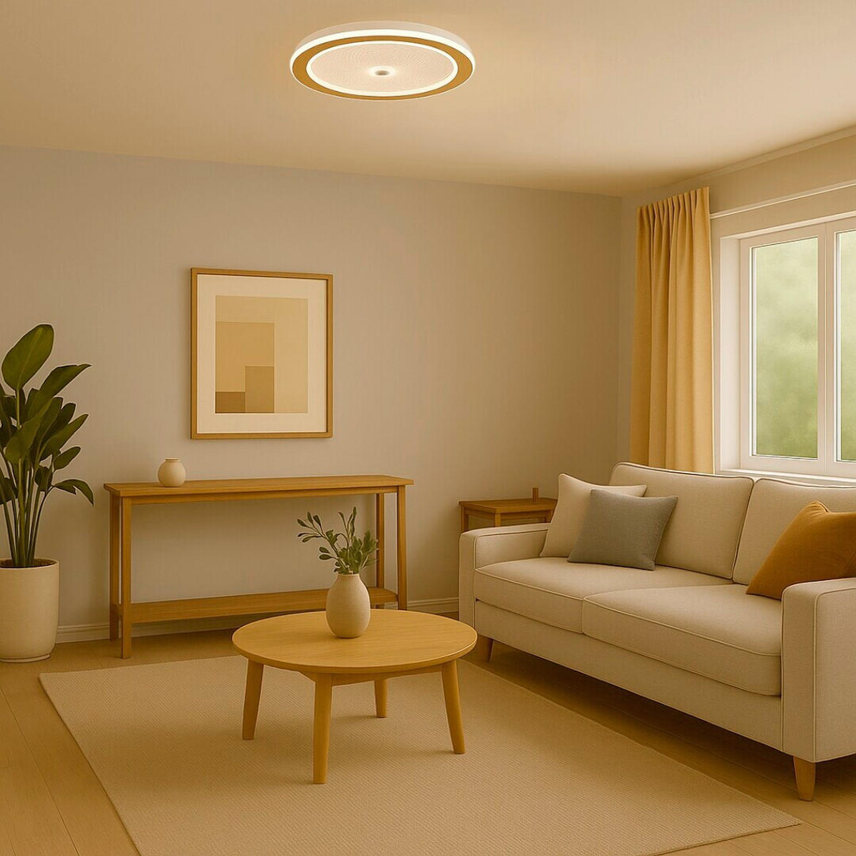 LED PLAFONJERA ZOFRAEL  - prozirna/zlatna, Dizajnerski, metal/plastika (51/6cm)