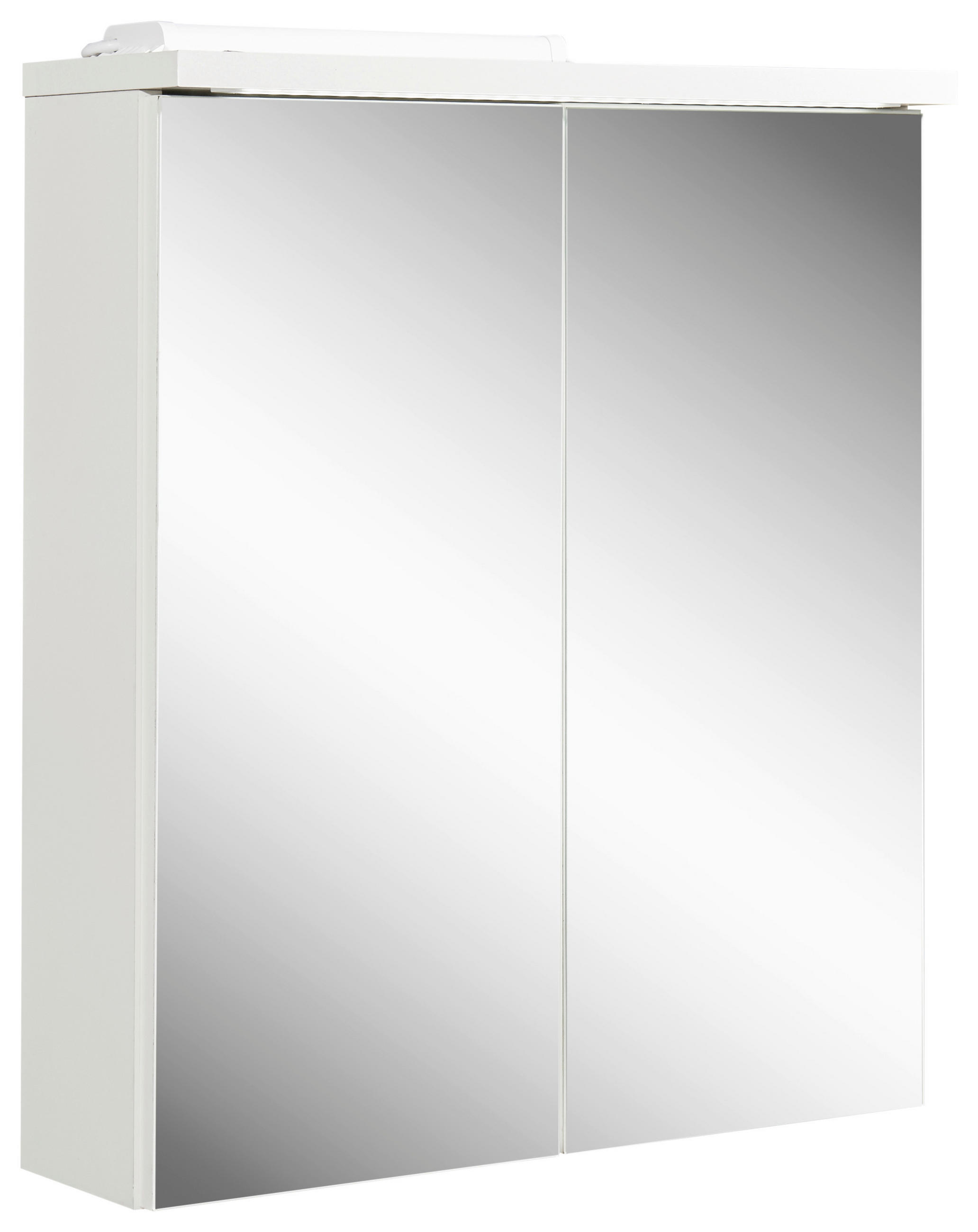 Livetastic Spiegelschrank Weiß Hochglanz 60x68x20 cm