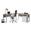 BÜRO erweiterbar, in verschiedenen Holz-Dekoren erhältlich, Schreibtisch seitenverkehrt montierbar, abschließbar Weiß, Sonoma Eiche - Weiß/Sonoma Eiche, MODERN, Holzwerkstoff/Metall - MID.YOU