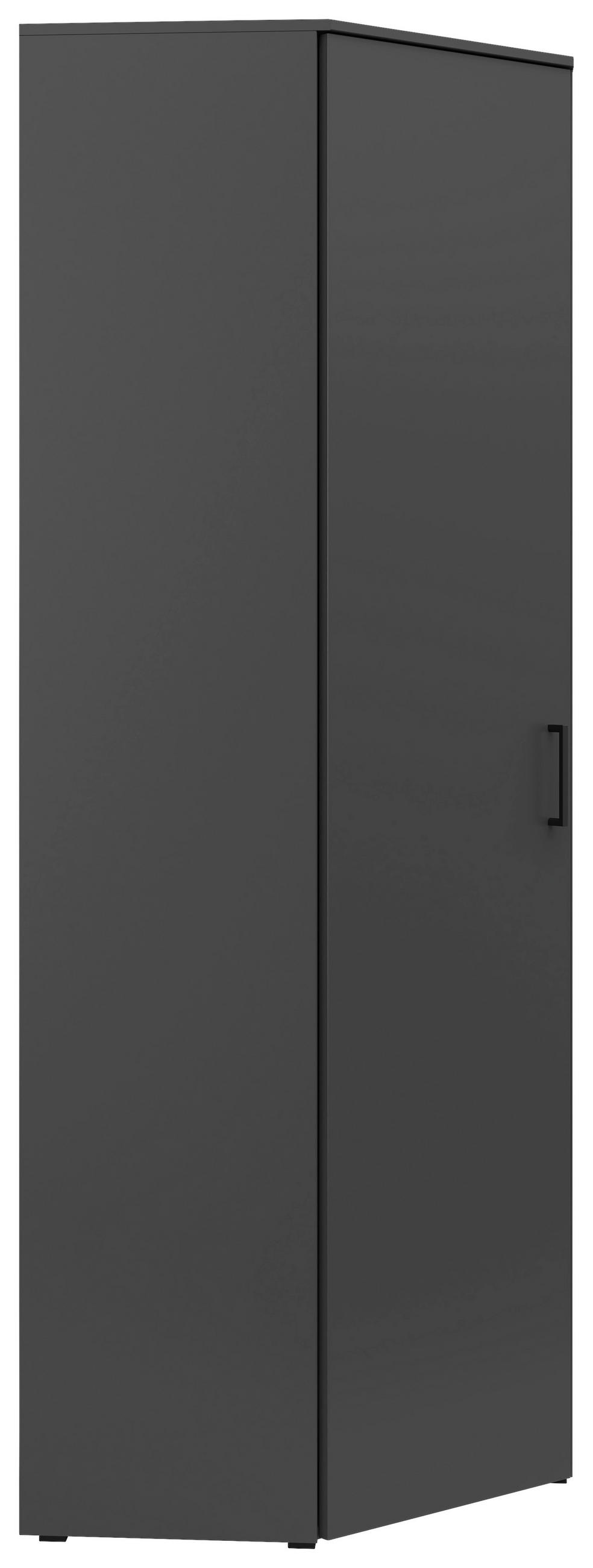 KOTNA OMARA, barve grafita  - črna/barve grafita, Moderno, umetna masa/leseni material (101/195/79cm) - Carryhome