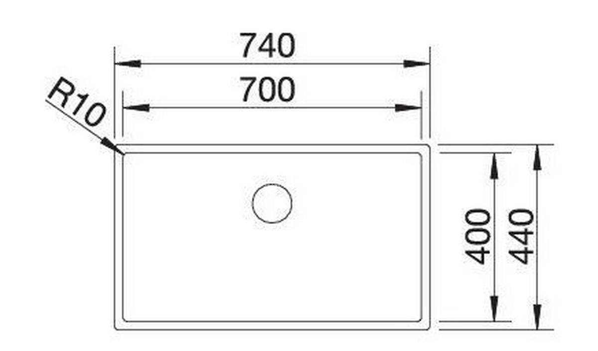 SPÜLE 521580  - Edelstahlfarben, Basics, Metall (74/19,9/44cm) - Blanco
