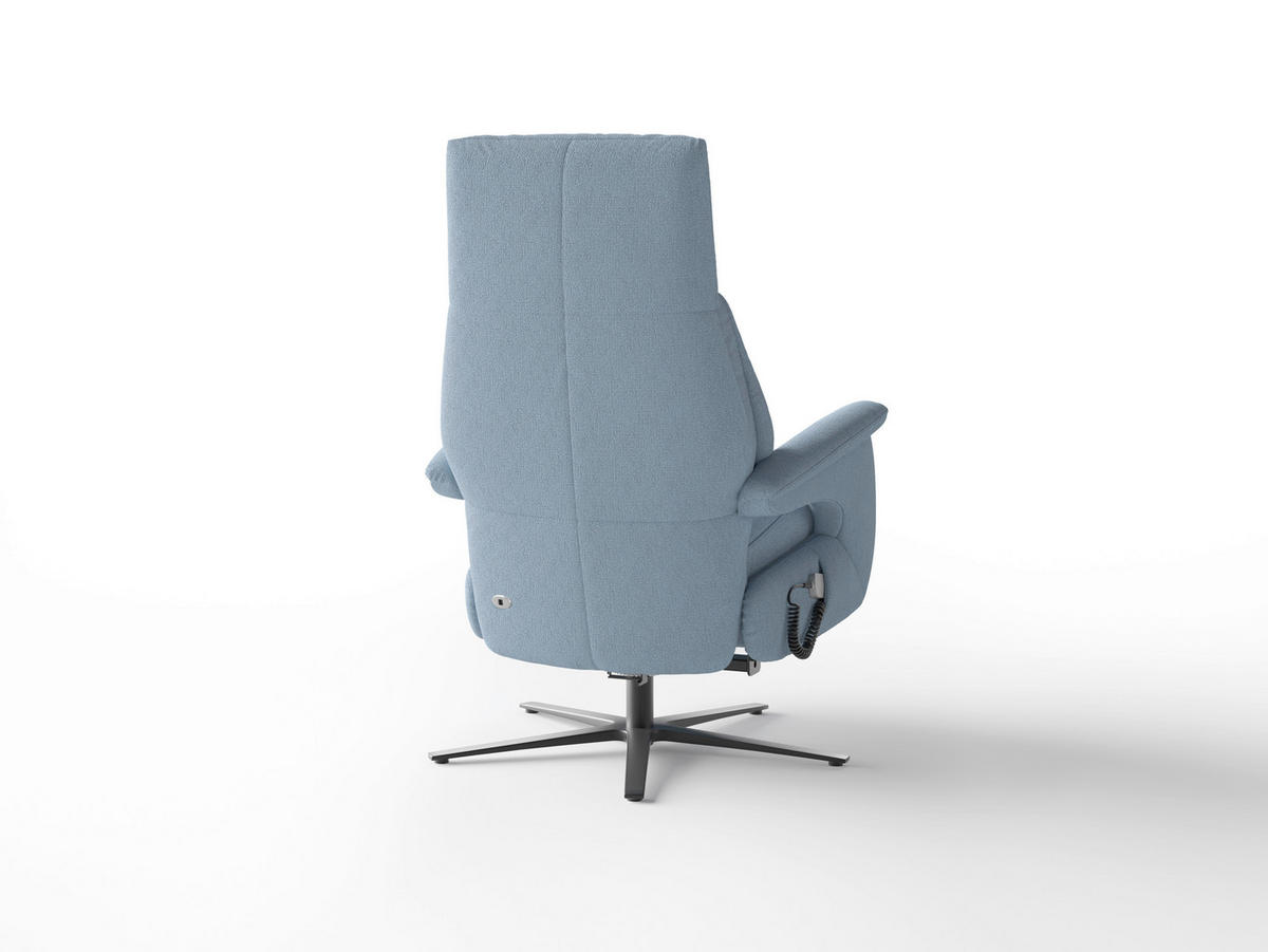 RELAXSESSEL in Textil Hellblau  - Schwarz/Hellblau, Basics, Textil/Metall (75/110/85cm) - Sit & More