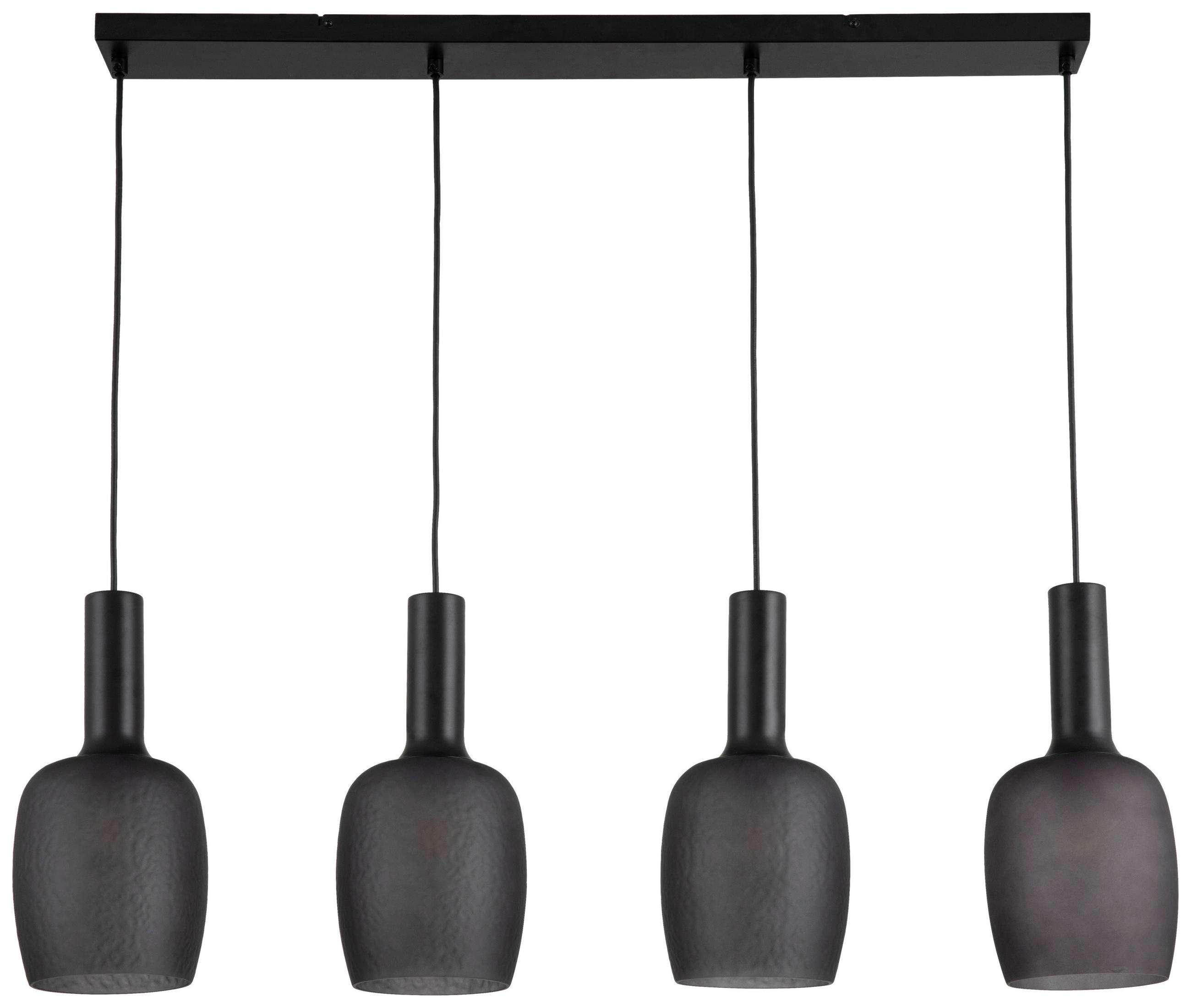 HÄNGELEUCHTE 98/15/140 cm   - Schwarzchrom, Trend, Glas/Metall (98/15/140cm) - Novel