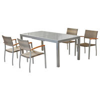 GARTENSET Akazie massiv Aluminium  - Silberfarben/Grau, MODERN, Holz/Kunststoff - Gardenson