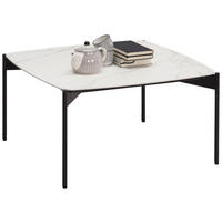 COUCHTISCH Metall, Keramik 65/65/35 cm   - Creme/Schwarz, Design, Keramik/Metall (65/65/35cm) - Venjakob