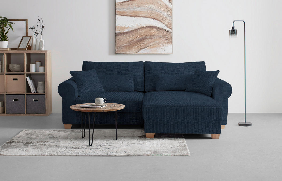 HÖRNSOFFA i mörkblå  - mörkblå, Modern, trämaterial/trä (255/185cm) - MID.YOU