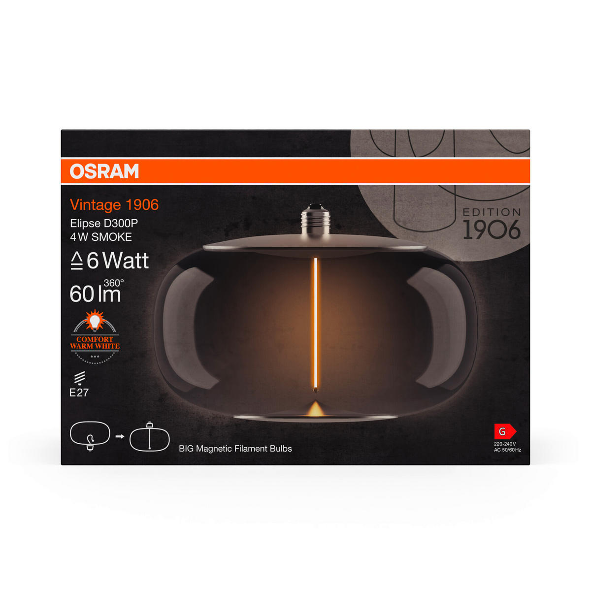 LED-LEUCHTMITTEL   E27 4 W 60 lm  - Eschefarben, KONVENTIONELL, Kunststoff (30/21cm) - Ledvance