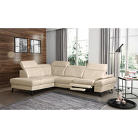 ECKSOFA  in Lederlook Echtleder Grau  211/264 cm  - Schwarz/Grau, Design, Leder/Textil (211/264cm) - Livetastic