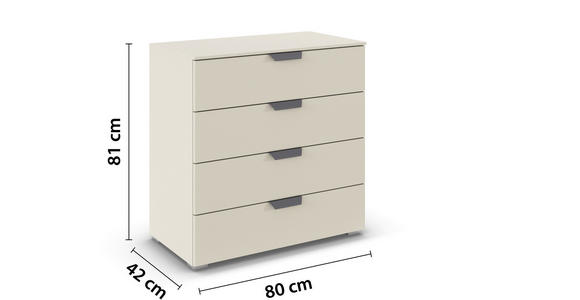 KOMMODE  in 80/81/42 cm  - Champagner/Dunkelgrau, Design, Holzwerkstoff/Metall (80/81/42cm) - Carryhome