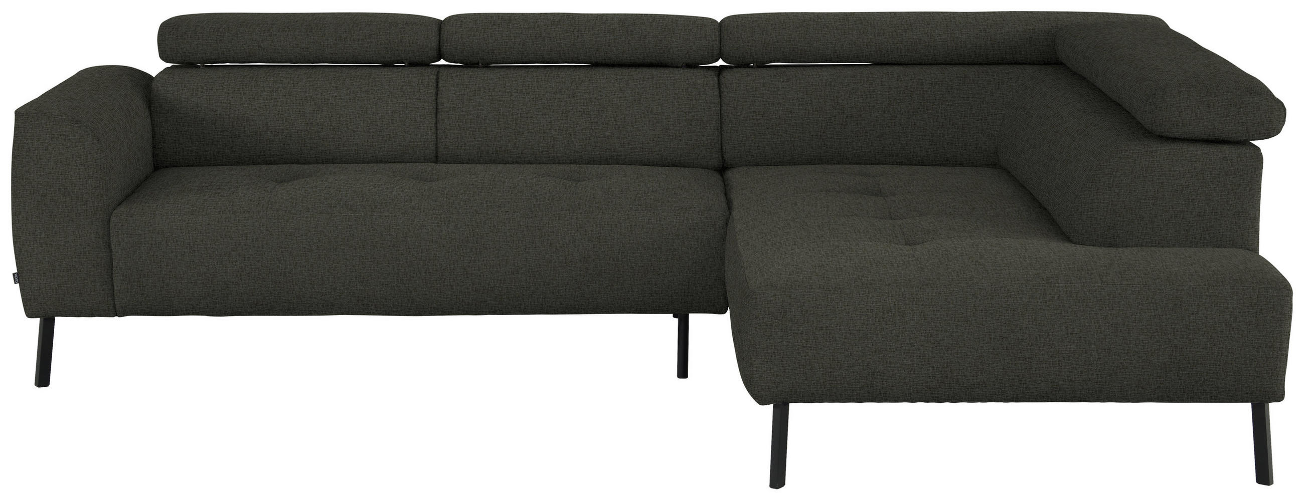 ECKSOFA  in Chenille Graubraun  280/205 cm  - Graubraun/Schwarz, Design, Textil/Metall (280/205cm) - Xora