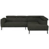 ECKSOFA in Chenille Graubraun  280/205 cm  - Graubraun/Schwarz, Design, Textil/Metall (280/205cm) - Xora