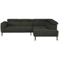 ECKSOFA in Chenille Graubraun  280/205 cm  - Graubraun/Schwarz, Design, Textil/Metall (280/205cm) - Xora