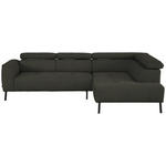 ECKSOFA in Chenille Graubraun  280/205 cm  - Graubraun/Schwarz, Design, Textil/Metall (280/205cm) - Xora