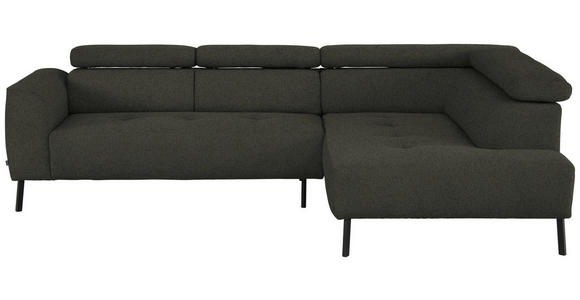 ECKSOFA in Chenille Graubraun  280/205 cm  - Graubraun/Schwarz, Design, Textil/Metall (280/205cm) - Xora