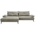 ECKSOFA Taupe Flachgewebe  - Taupe/Schwarz, Design, Textil/Metall (176/294cm) - Carryhome